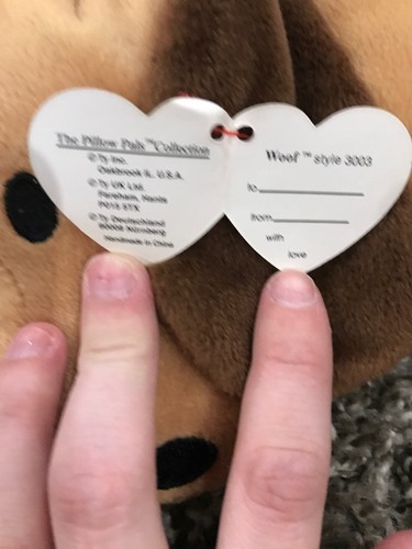 Woof Pillow Pals Brown Dog Puppy Ty Plush Stuffed Animal