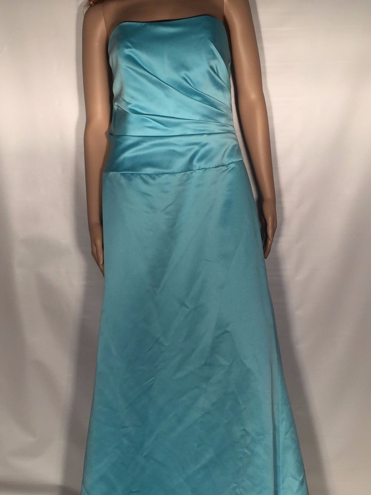 NWT New Alfred Angelo Size 12 Modern Fit Blue Long Formal Prom Bridesmaid Dress