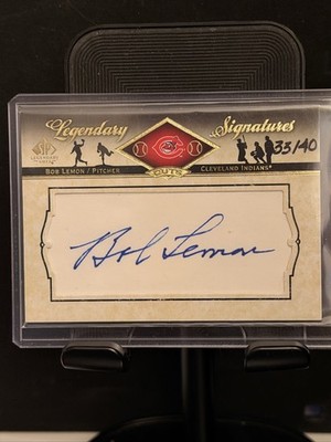 Upper Deck SP Legendary Cuts LC-BL Bob Lemon Auto Cut Signature 33/40 Baseball