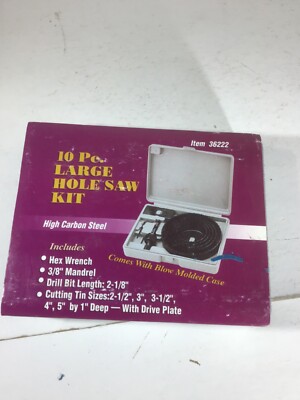 10 Pc. Large Hole Saw Kit 36222