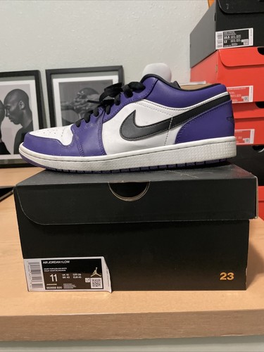 nike air jordan 1 low court purple black