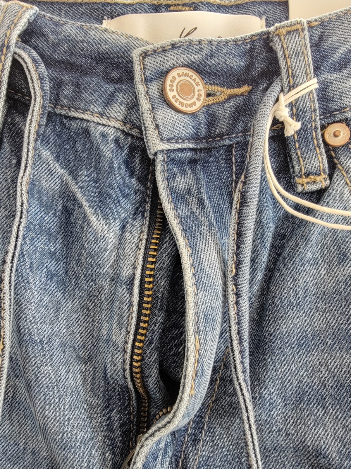 KanCan Hilo Ultra High Rise 90's Flare Jeans Women's 3/25 Medium Blue Button Zip - Picture 10 of 18