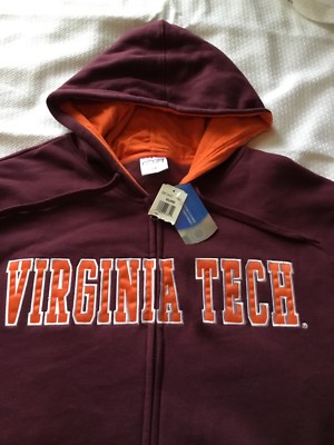Virginia Tech NWT e5 Full Zip Embroidered Hoodie w/Draw Cord Size: 2XL  SH6