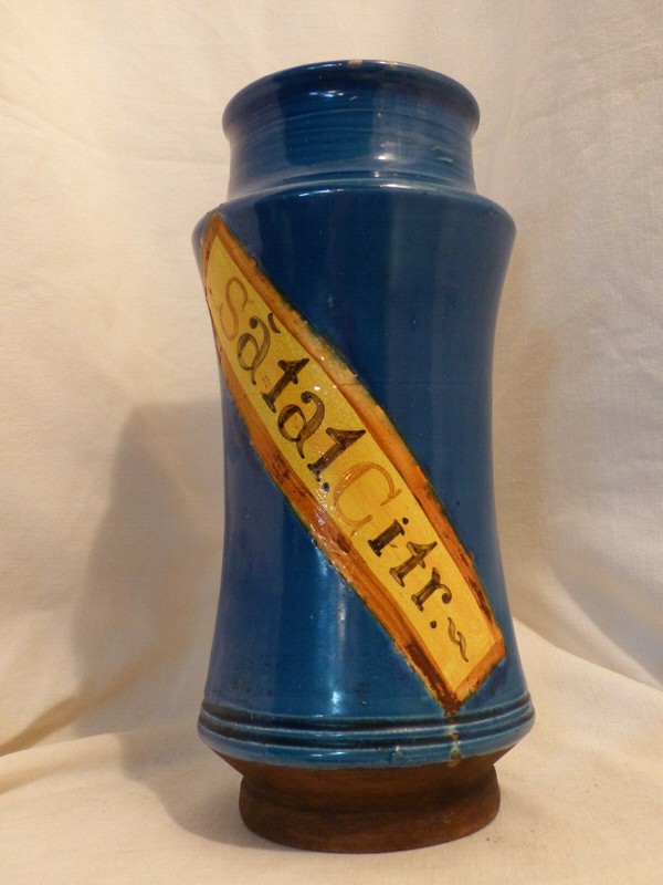 Pot Ã  Pharmacie Faience EmaillÃ©E M Lelong SÃ£Ta1.Citr.Albarello