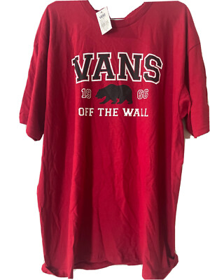 NWT VANS 1966 off the WALL.  Red Cardinal logo t-shirt.  size plus XL#19