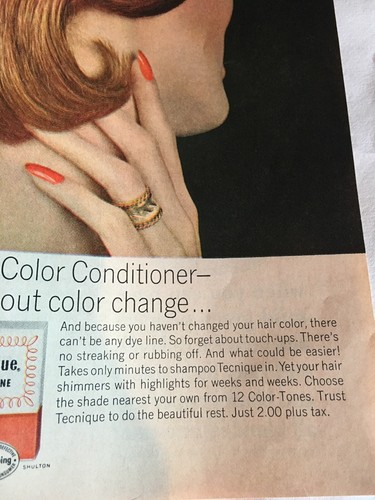 1963 Vintage Ad Tecnique Color-Tone Hairccolor (E1)