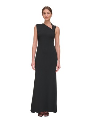 DKNY Womens Black Lined Strappy Back Sleeveless Full-Length Gown Dress 12