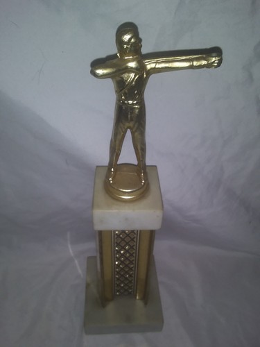 Collection of 10 vintage mens archery trophies