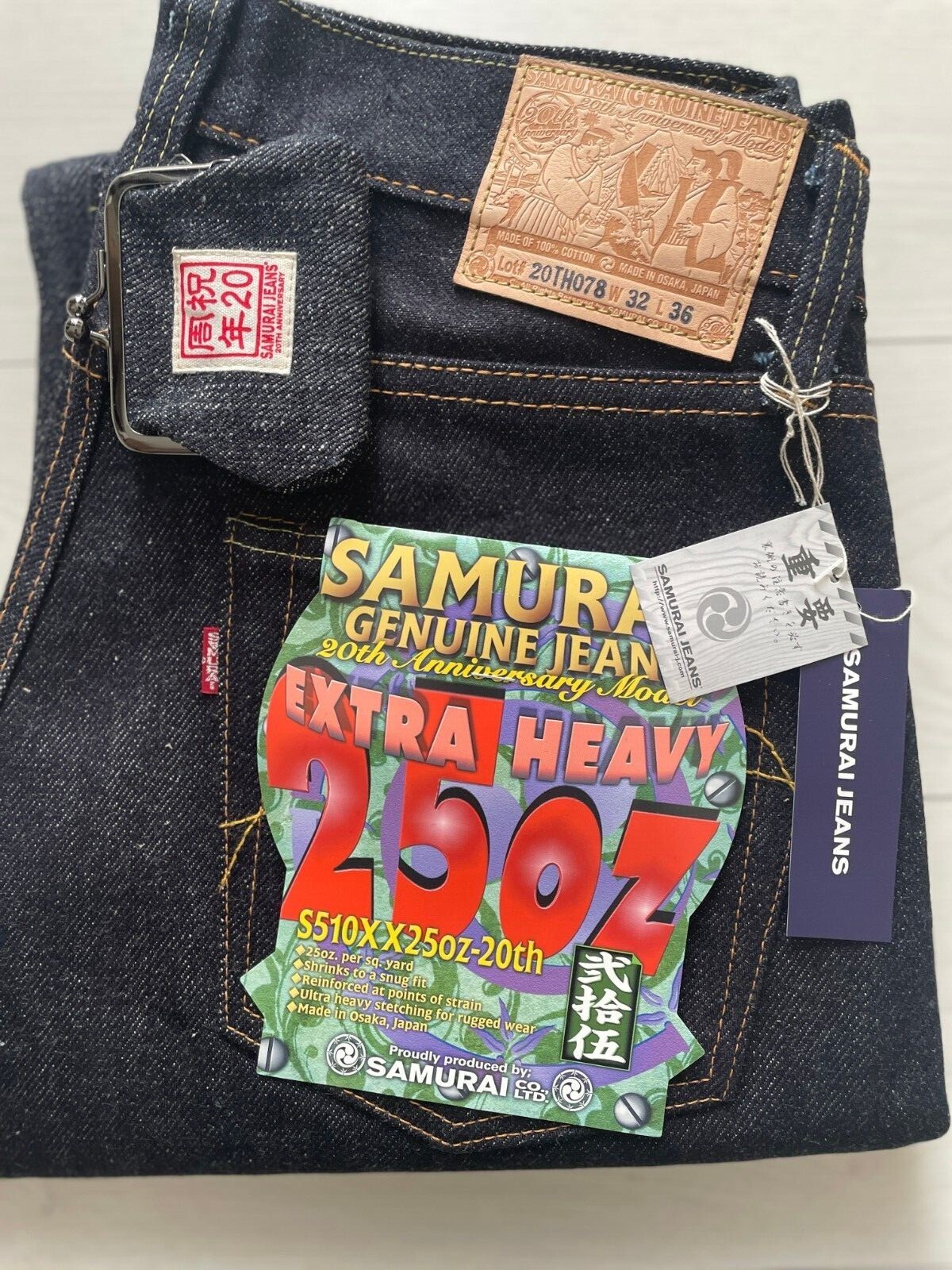 SAMURAI JEANS S510XX 25OZ-20TH 25OZ Indigo NON-WASH With SAMURAI JEANS S510XX 25OZ-20TH 25OZ Indigo NON-WASH With