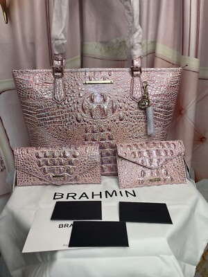 BRAHMIN ASHER BAG/VERONICA WALLET/ENVELOPE CASE PIXIE DUST BCA LIMITED ED. NWTS
