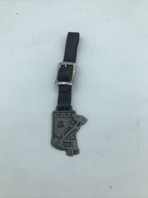 vintage antique pocket watch fob CAT Bulldozer-Pewter Fob Jer Ross