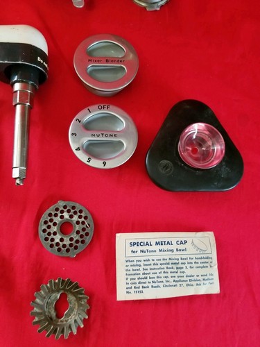 Vintage Nutone Food Center Accessories Parts Pink Blender Beater Grinder