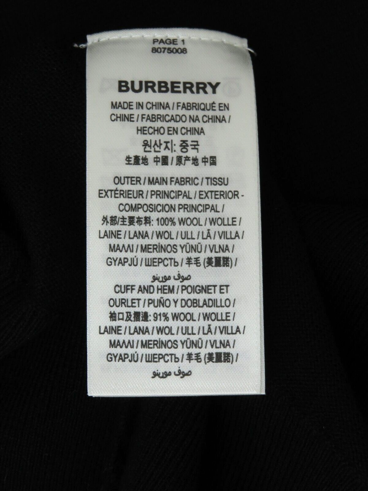 Pre-owned Burberry $830  Bempton Black Merino Wool Elbow Check Patches Pullover Sweater S