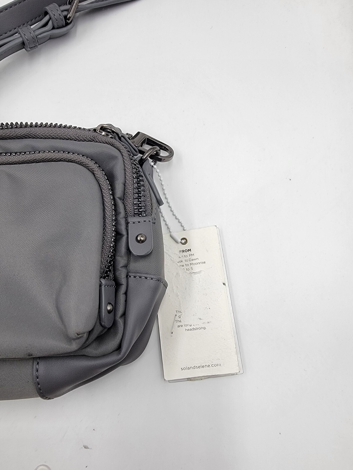 SOL AND SELENE Pristine Crossbody Bag Women's Slate Gray Adjustable Strap - Picture 3 of 15