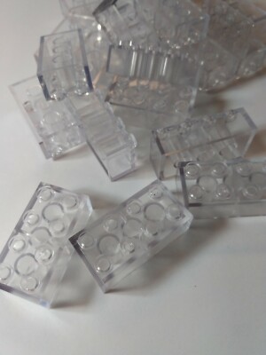 New Trans Clear 2x4 Brick #3001  20 Pieces Compatible with Lego