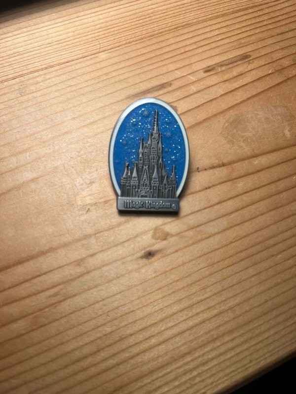 Disney Parks Magic Kingdom Cinderella Castle Pin Blue Glitter Sky