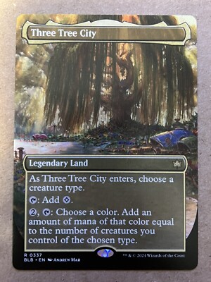 MTG Bloomburrow Three Tree City Borderless Non Foil Rare BLB