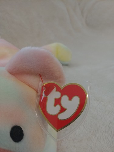 Ty Pillow Pals - Sherbert the Tye Dye Teddy Bear Rainbow Colors