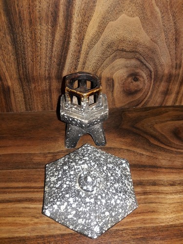 Gray And White Speckled Ceramic Cone Incense Burner From Japan