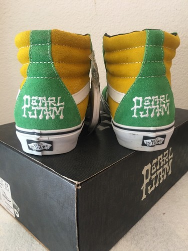 Pre-owned Vans Van's Sk8-hi (pearl Jam) Sneakers, Size 9.5 Collectors Item-rare Shoe In Green