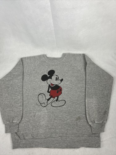 Vintage Mickey Mouse Sweatshirt Classic Gray Adult Size M Vintage Mickey Mouse Sweatshirt Classic Gray Adult Size M