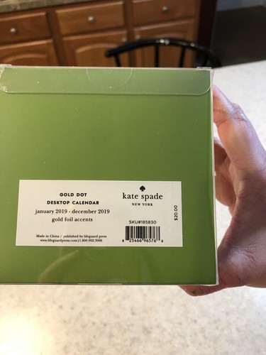 Kate Spade New York - GOLD DOT 2019 Desk Desktop Calendar - New in Box!