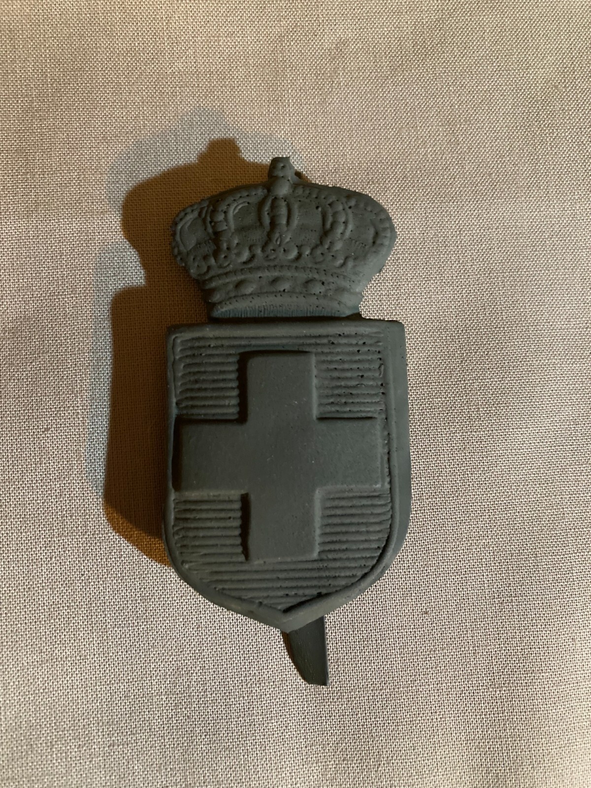 WWI Royal Greek Army Monogram Adrian helmet plate badge