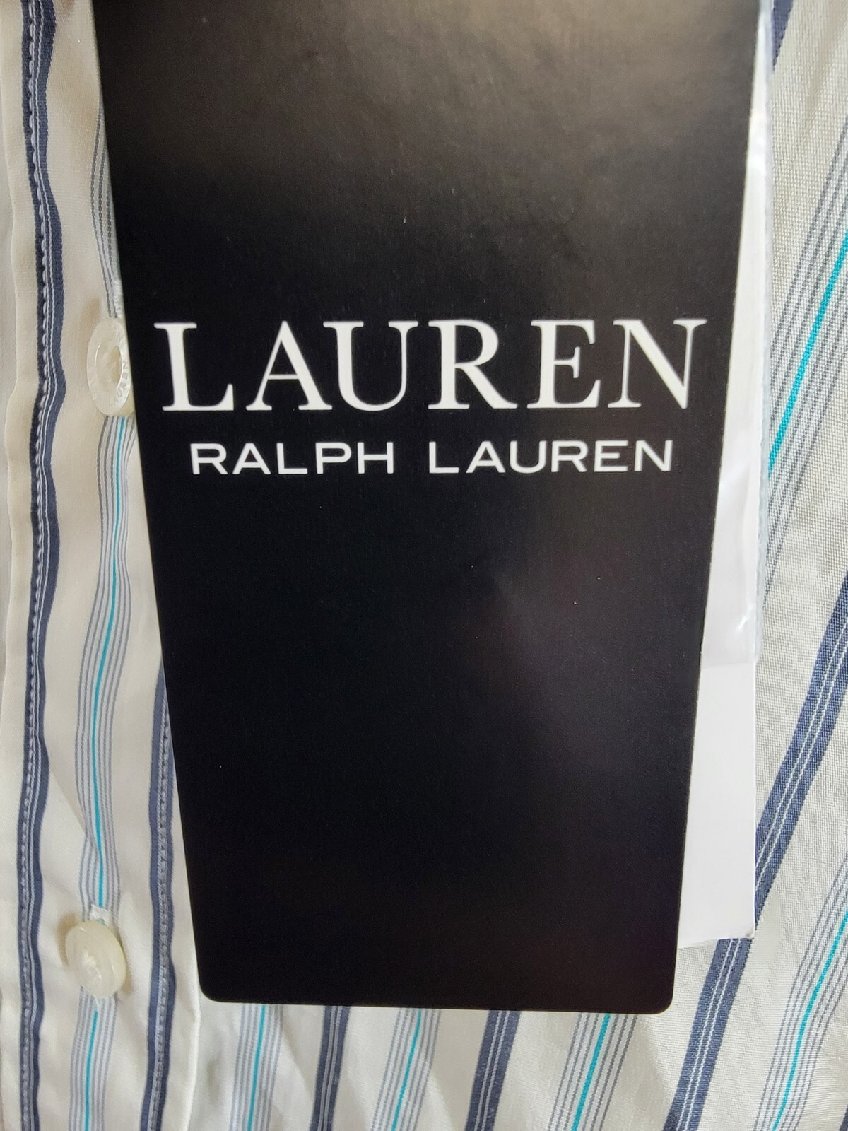 Lauren Ralph Lauren Striped Button Up Shirt Women's S Blue/White Long Sleeve - Picture 19 of 20