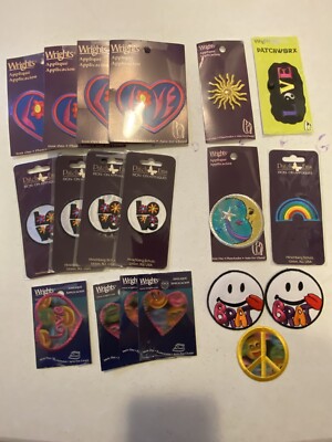 Wrights appliqués Lot Of 17- Love Themed Mixed Iron On - Sew On  NEW