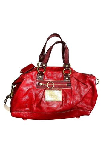 COACH Poppy レッド バッグ Coach Red Patent Leather Limited Edition Poppy Handbag Purse
