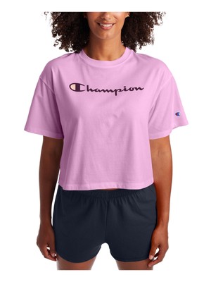 

Женская розовая футболка с круглым вырезом и короткими рукавами CHAMPION, Розовый