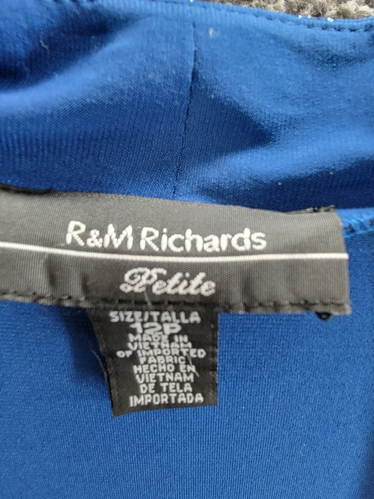 R & M Richards Petite Embellished Dress Jacket Women's 12P Peacock 3/4 Sleeve - Picture 15 of 16