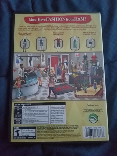 The Sims 2: H&M Fashion Stuff (Windows, PC/CD-ROM, 2007) EA Video Game