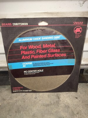 Sears Craftsman No Center Hole Aluminum Oxide Sanding Disc 9IN Diameter 