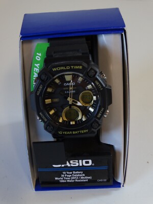 Casio AEQ120W-9AV, Telememo 30 Watch, 100M, 3 Alarms, Chronograph, World Time