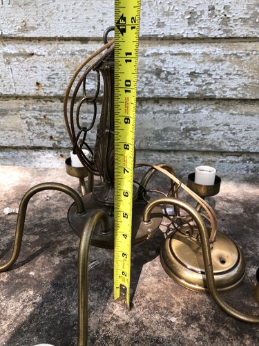 Vintage Brass Plated 5-Arm Chandelier