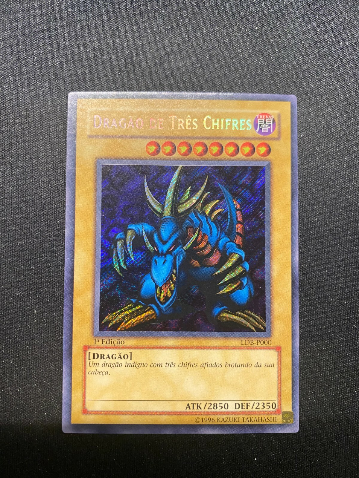Tri-Horned Dragon Secret 1st PORTUGUESE LOB-000 LDB-P000 Light Play Yu-Gi-Oh! Tri-Horned Dragon Secret 1st PORTUGUESE LOB-000 LDB-P000 Light Play Yu-Gi-Oh!
