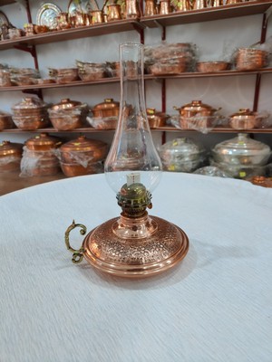 Copper Oil Lamp, Vintage Oil Lamp, Decorative Oil Lamp, Handmade Lamp, Home Gift
