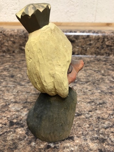 Henning Wood Troll Gnome with Crown Norway Carved by Hand