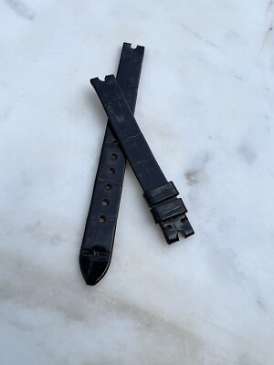 Original Chopard Alligator Watch Band Strap 10 mm x 10 mm 10x10 Black C0200-0257