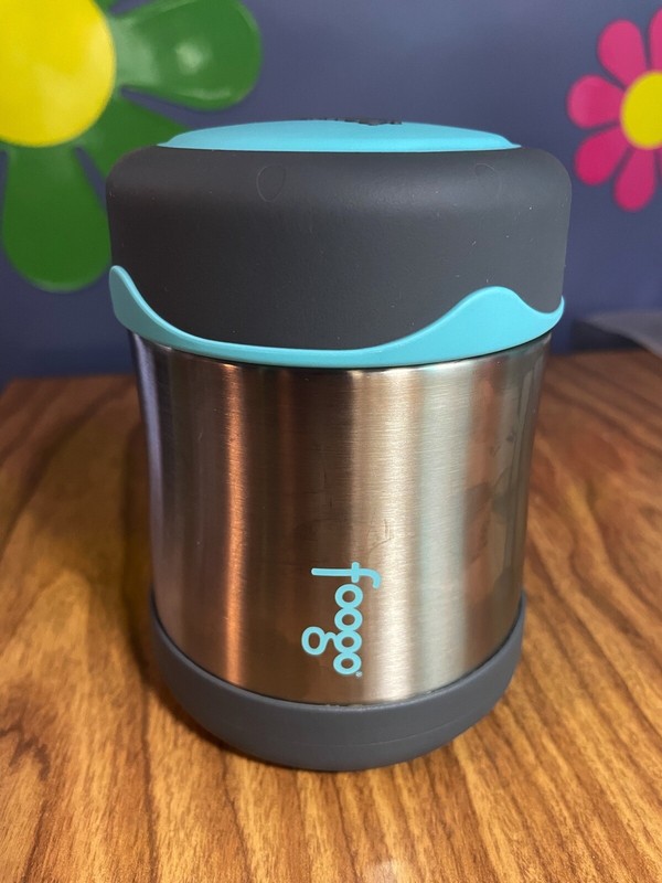 Foogo Food Jar Vacuum Insulated Stainless Steel 10 Oz - Charcoal & Teal