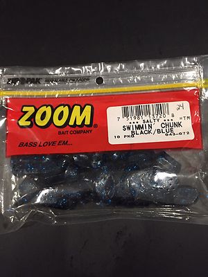 Zoom Swimmin Chunk Black Blue 3'' 10pkg