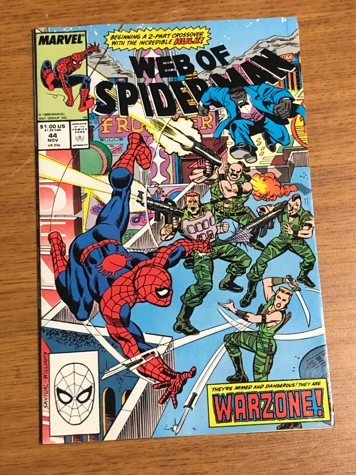 1988 MARVEL COMICS GROUP WEB OF SPIDER-MAN ISSUE 44