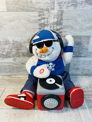 Kids of America Animated DJ Snowman Jingle Bells Plush Scratchin Record Tested