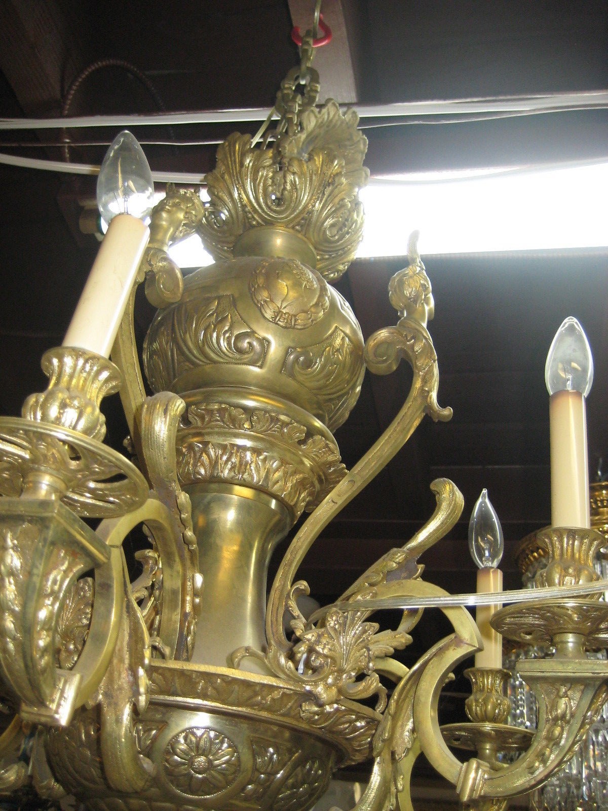 Figural Bronze French Chandelier