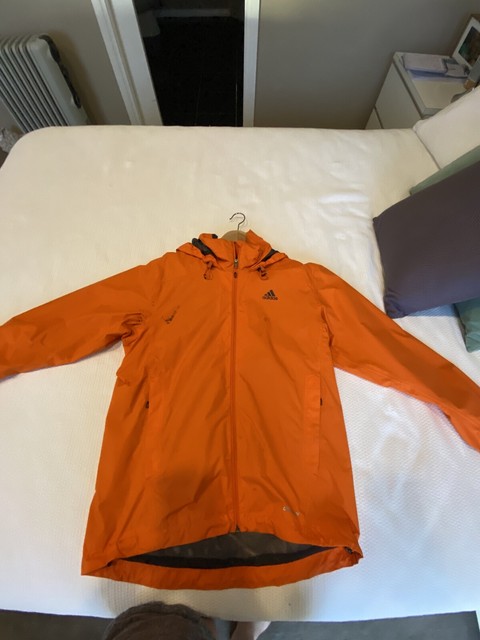 Men's Orange Adidas rain/wind jacket 