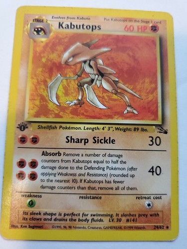 Kabutops 1st Edition Fossil Set Pokemon Card Base Jungle | eBay