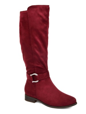 

JOURNEE COLLECTION Женские бордовые ботинки Gore Ivie с круглым носком на блочном каблуке, Burgundy, IVIE-WNE-075