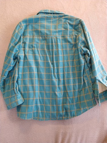 Woman Within Jacket Women's Large Fleece Lined Flannel Shacket Shirt Blue Plaid