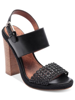 

LUCKY BRAND Женские черные кожаные сандалии без шнуровки на блочном каблуке Putnam Slingback, Черный, LK-PUTNAM